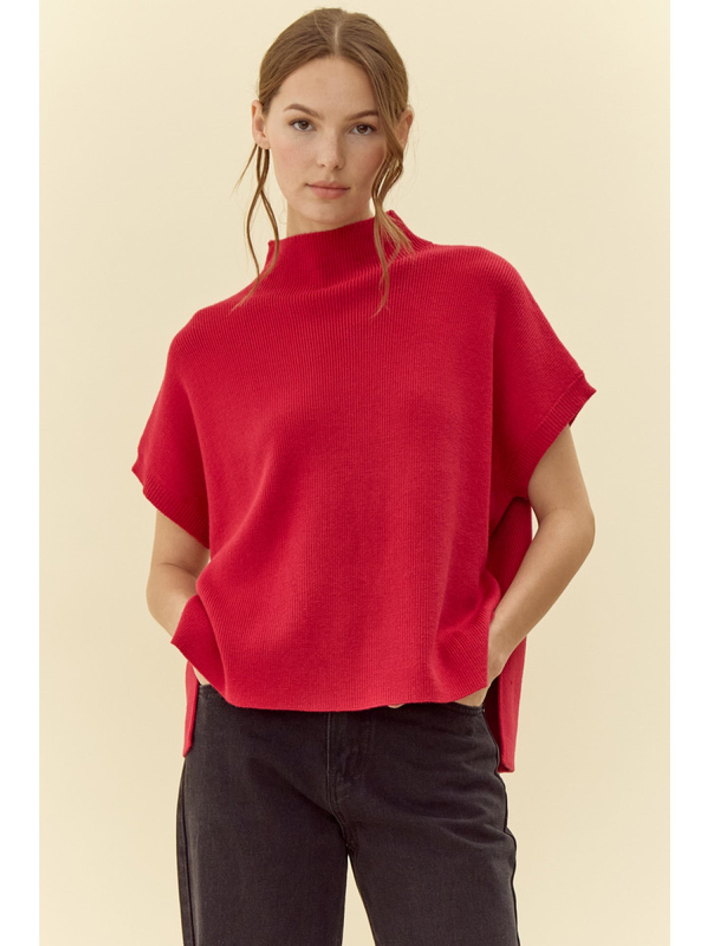 elle mock neck sweater