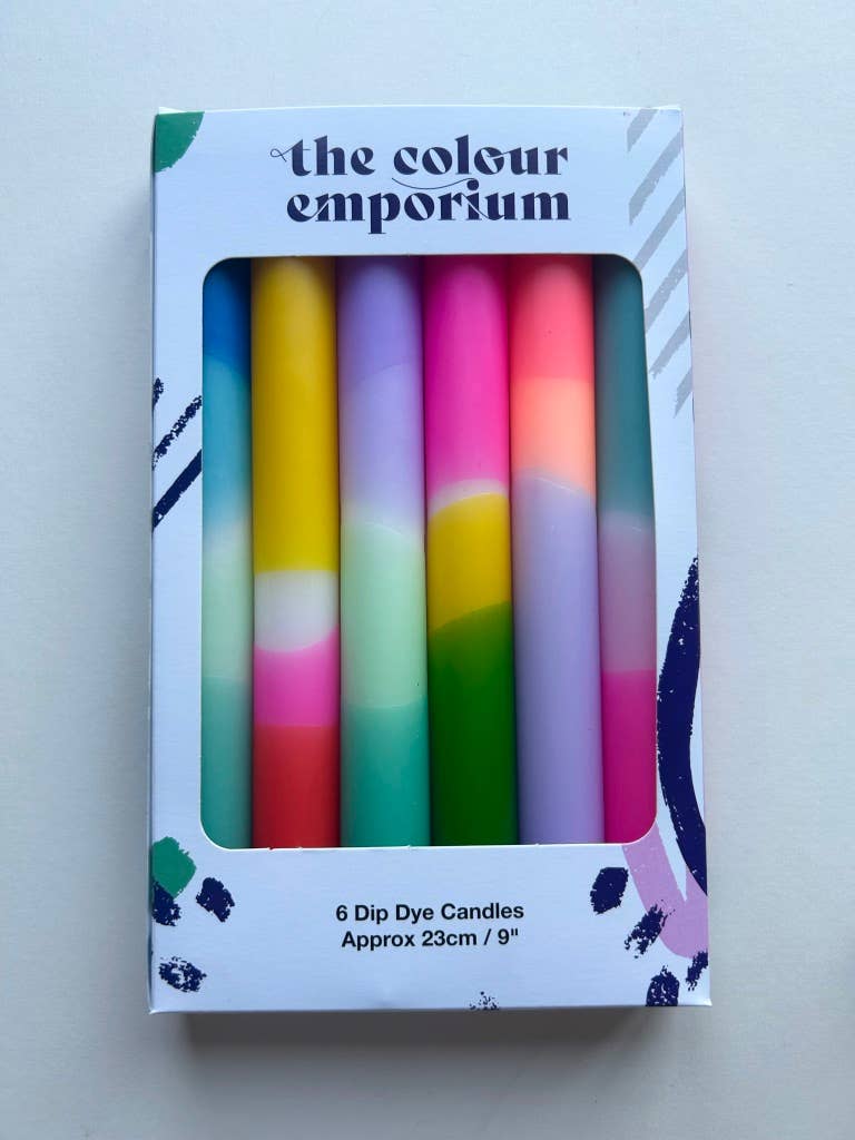 BESTSELLING BRIGHTS Dip Dye Dinner Candles set of 6