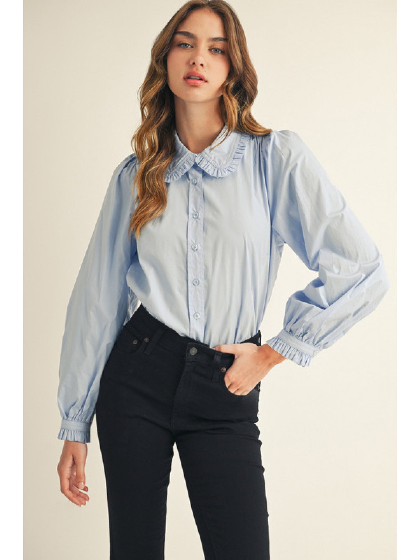 bobbi ruffle collar blouse