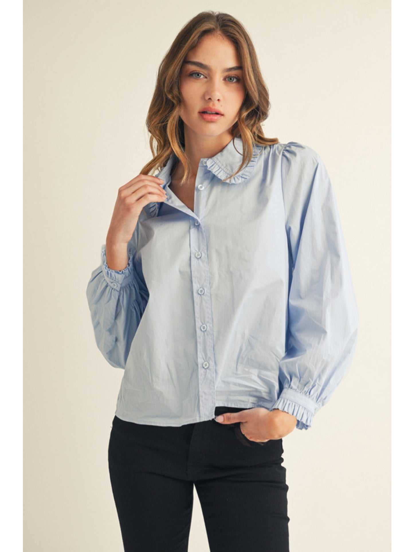 bobbi ruffle collar blouse