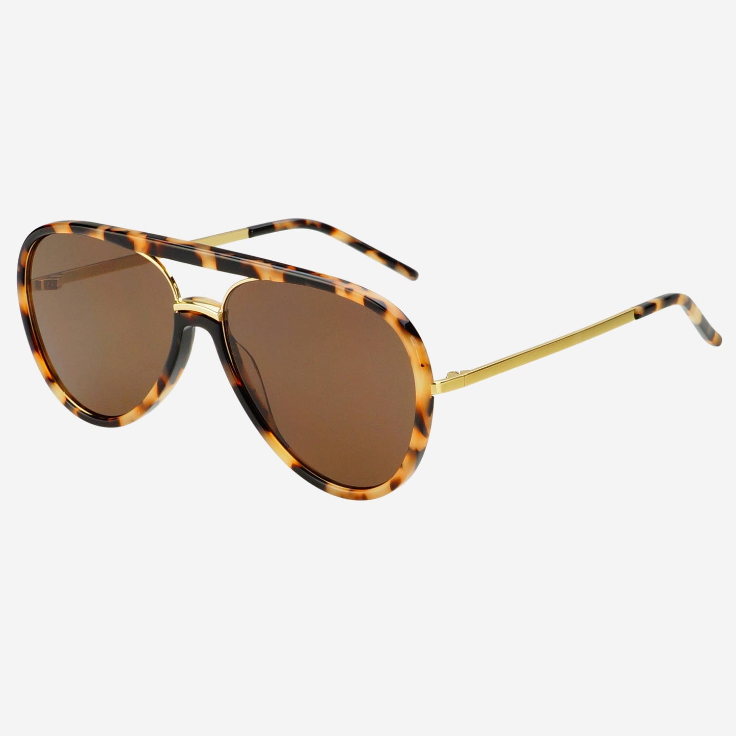 Shay Aviator Sunglasses milky tortoise brown