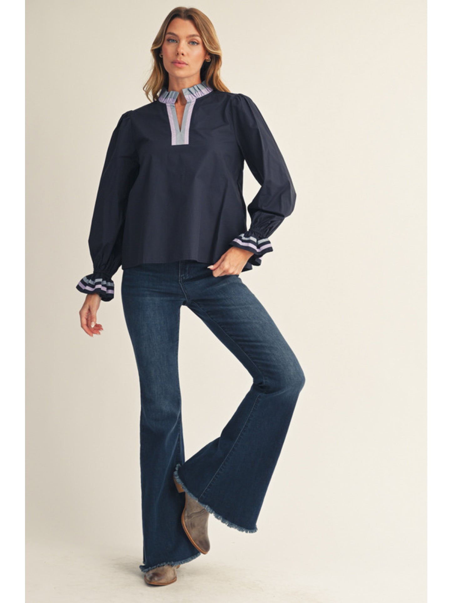 eloise ruffle long sleeve top