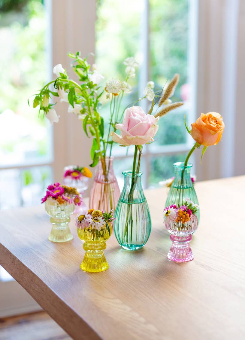 Purple Glass Bud Flower Vase - Home Décor
