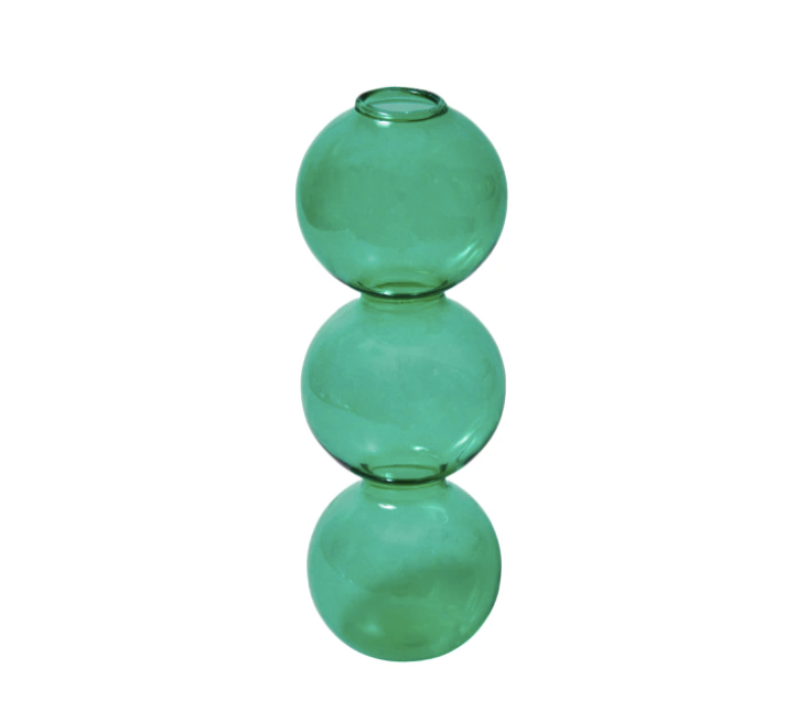 Bubble Shape Glass Vase: Blue / Short 3 Balls