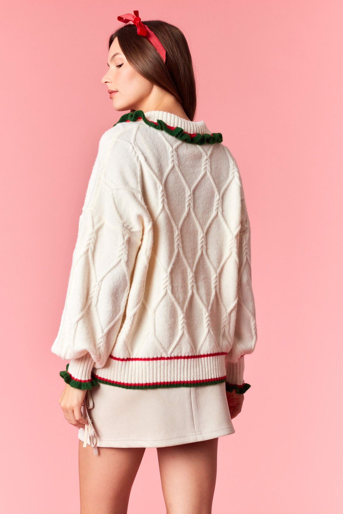 holli ruffle detail cardigan