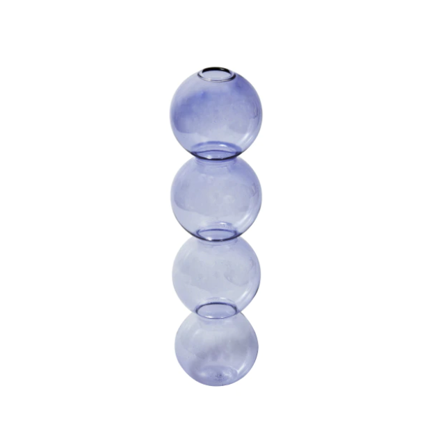 Bubble Shape Glass Vase: Blue / Short 3 Balls