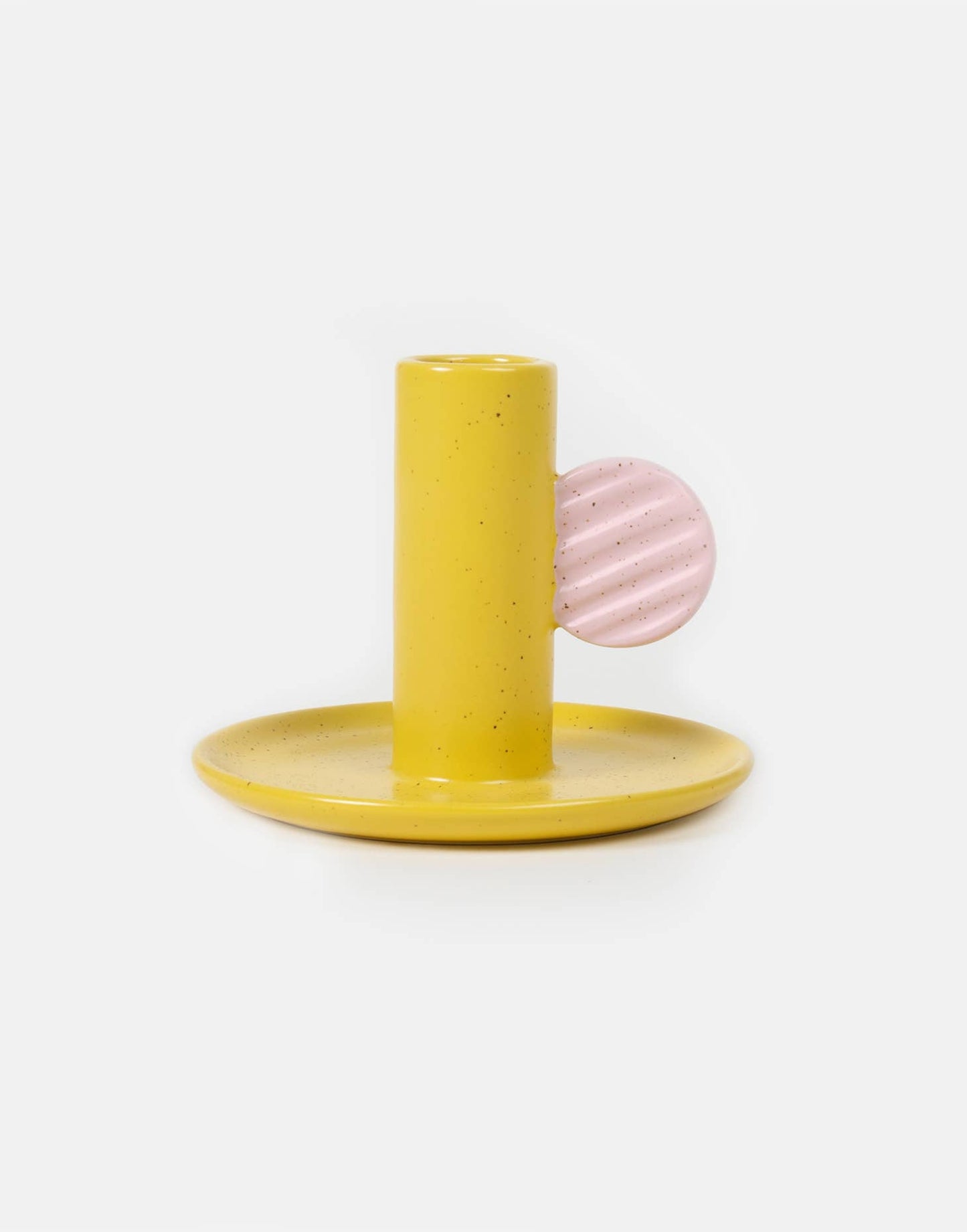 Mustard/Lilac Candle Holder