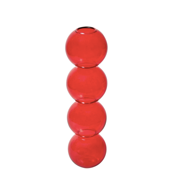 Bubble Shape Glass Vase: Pink / Short 3 Balls