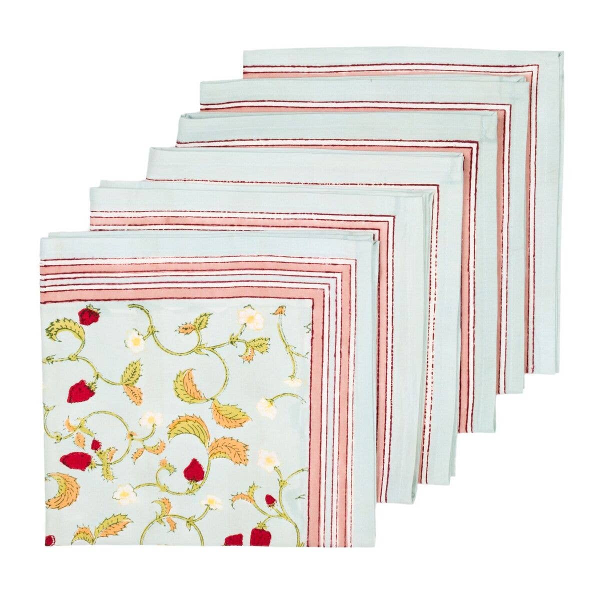 Strawberry Blue Napkins - Set of 6