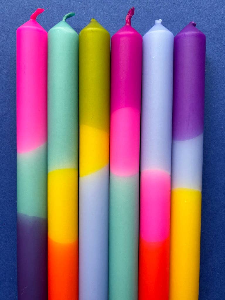 VIBRANT HUES Dip Dye Dinner Candles set of 6