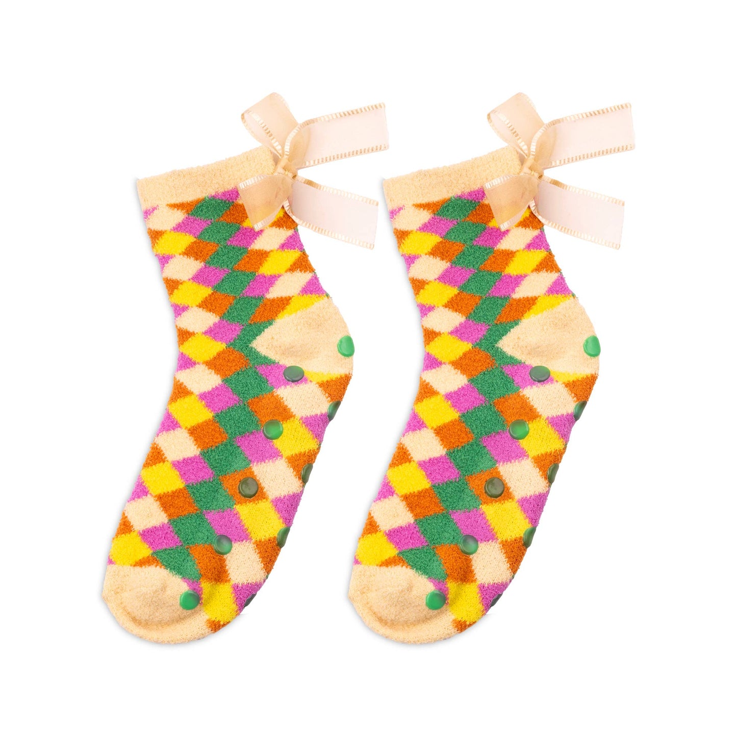 checkered cozy grip socks