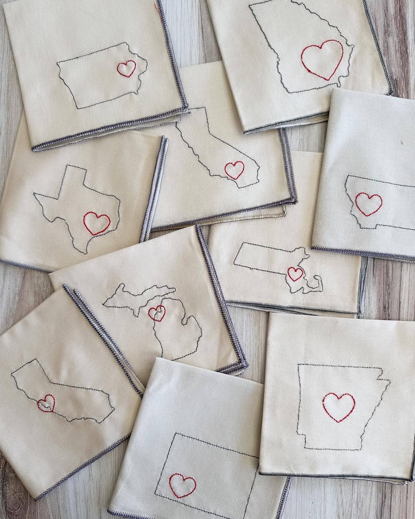 State Cocktail Napkins, set of four: Cocktail