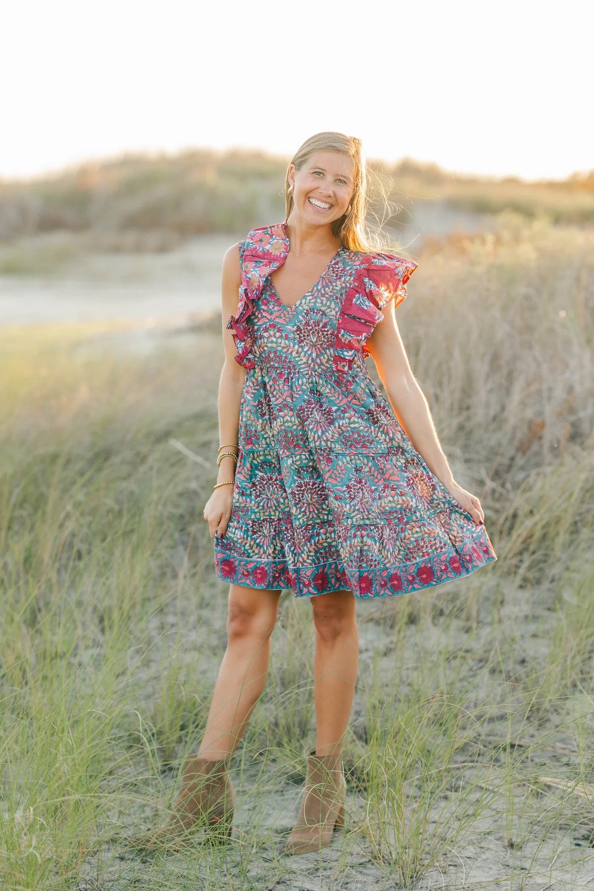 hunter dress navy peony