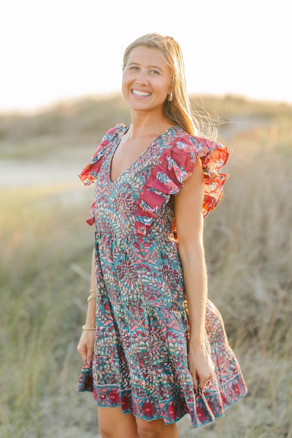 hunter dress navy peony