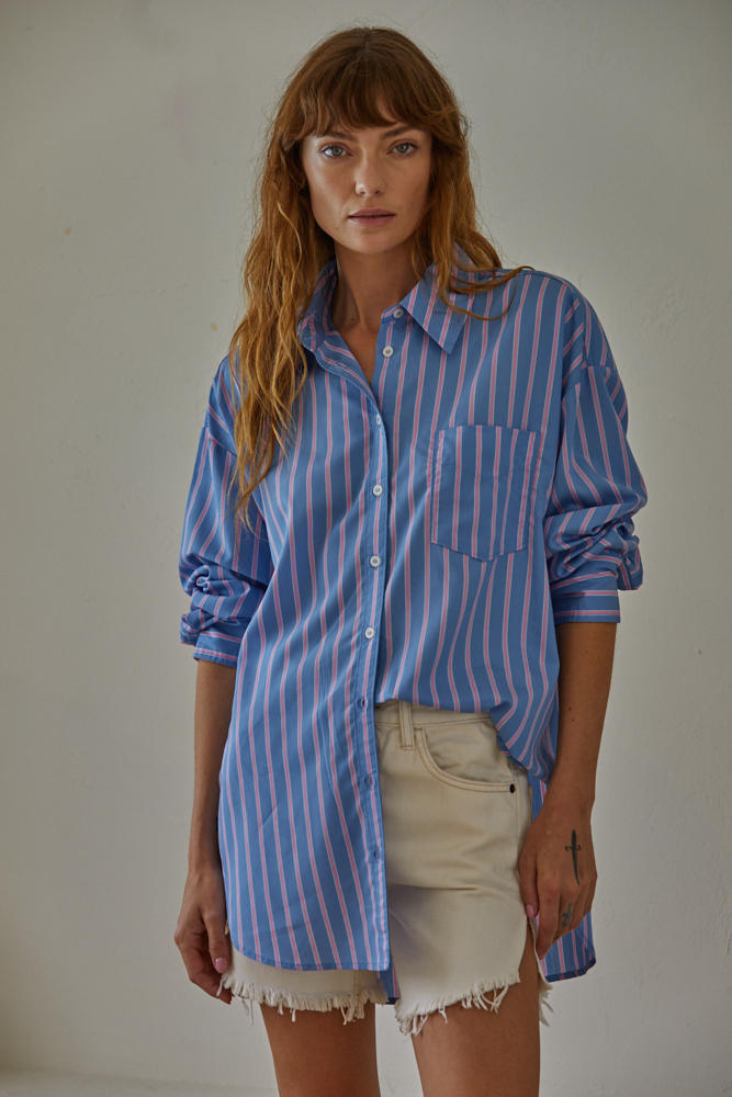 pink lagoon striped shirt