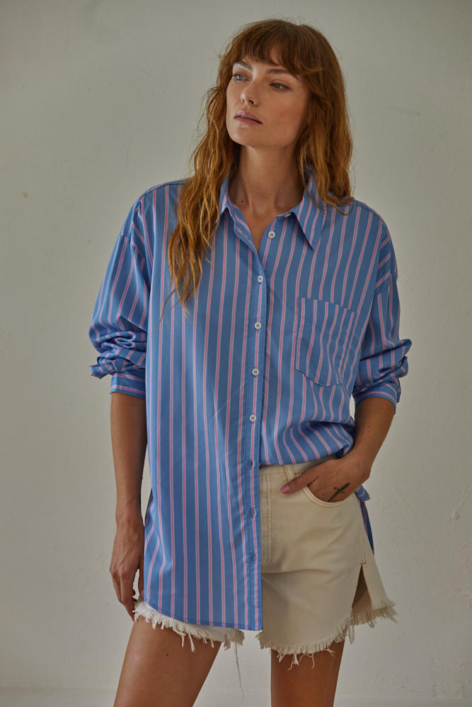 pink lagoon striped shirt