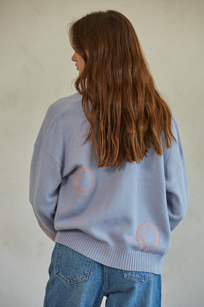 snapshot smiley cardigan
