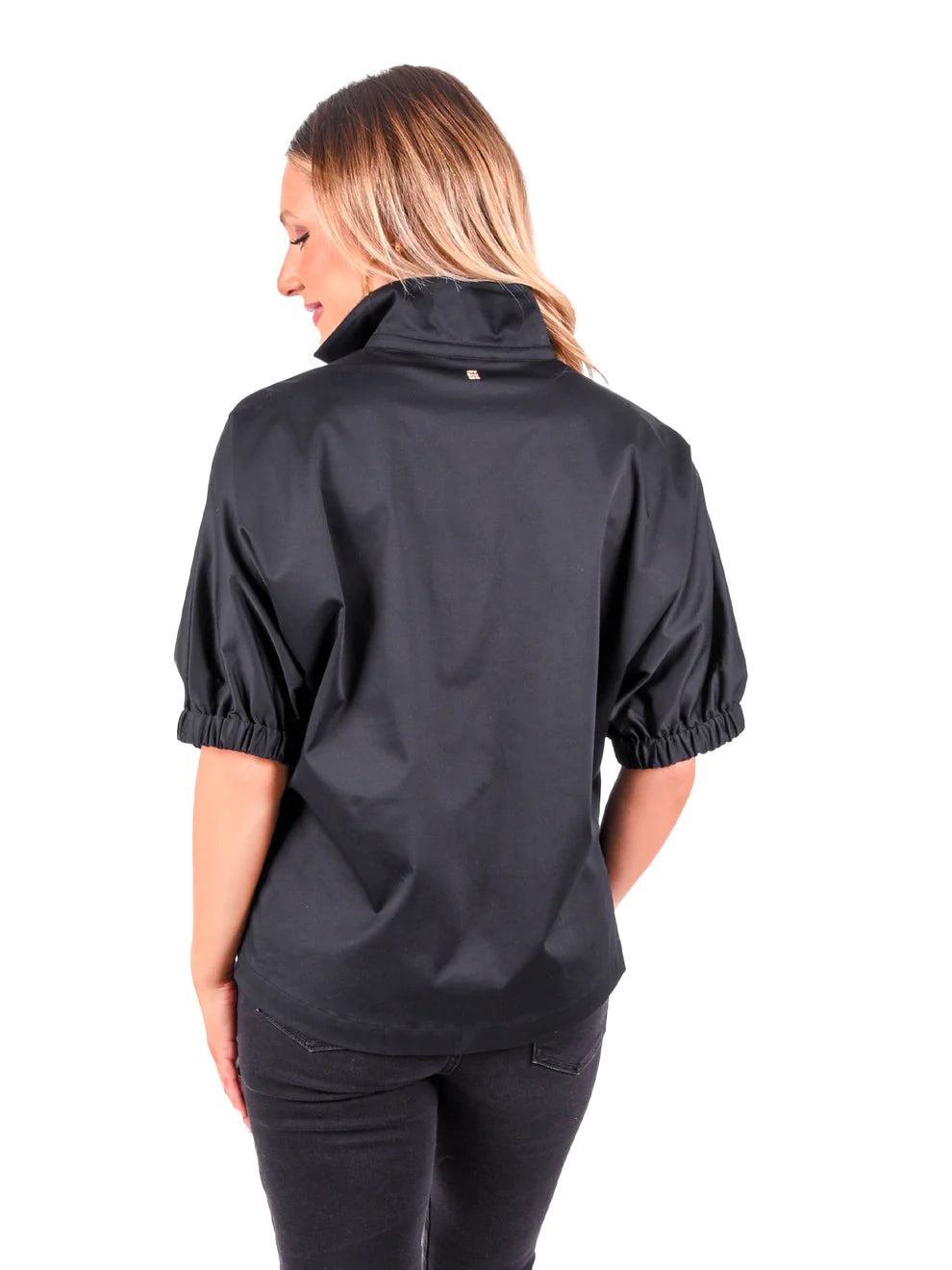 poppy top black cotton poplin