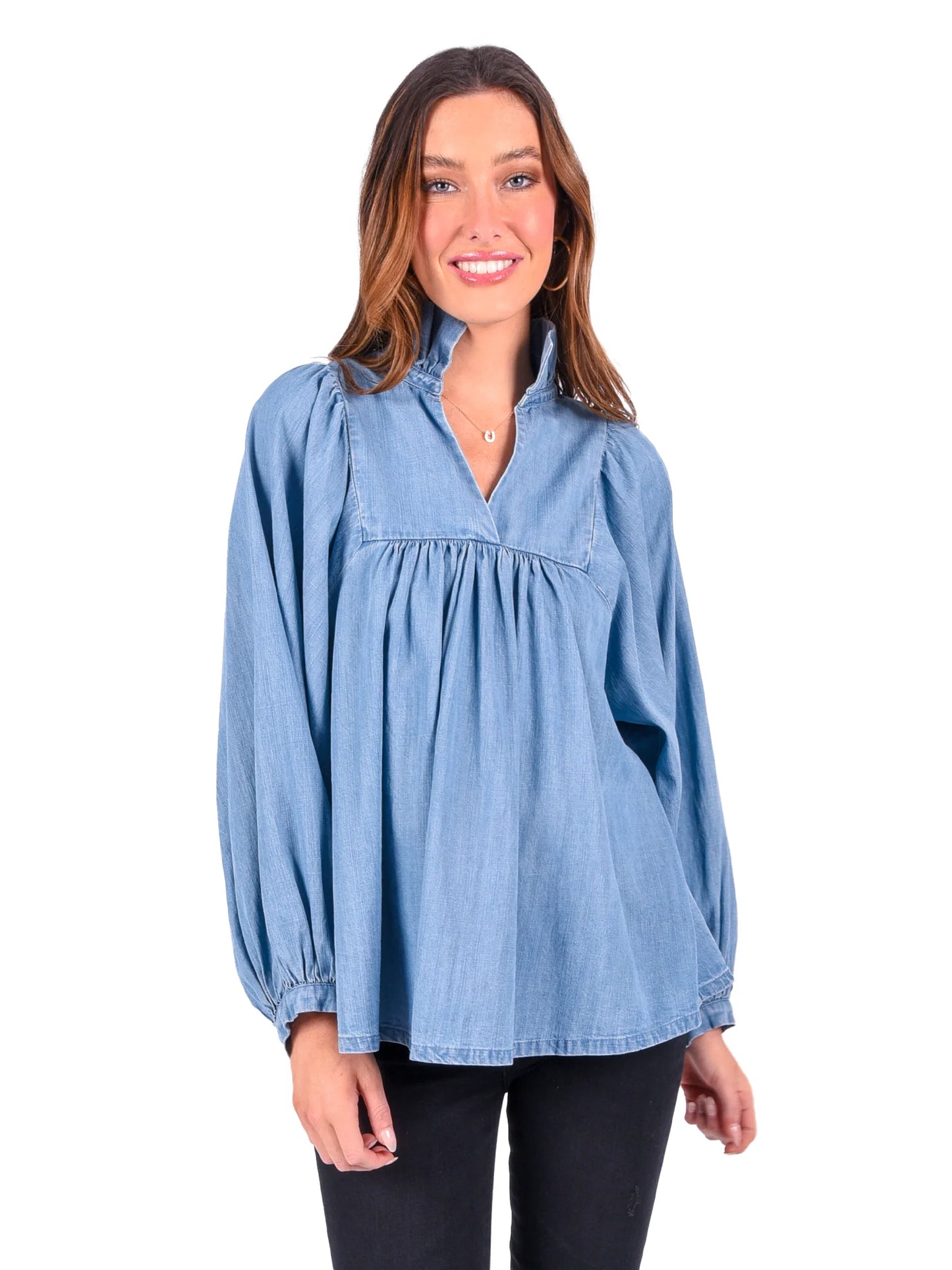 stella top chambray