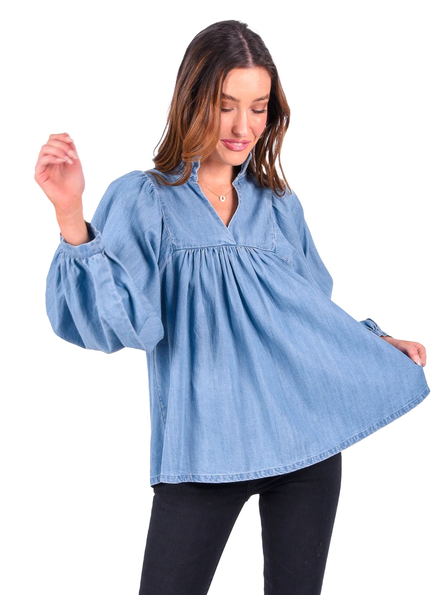 stella top chambray