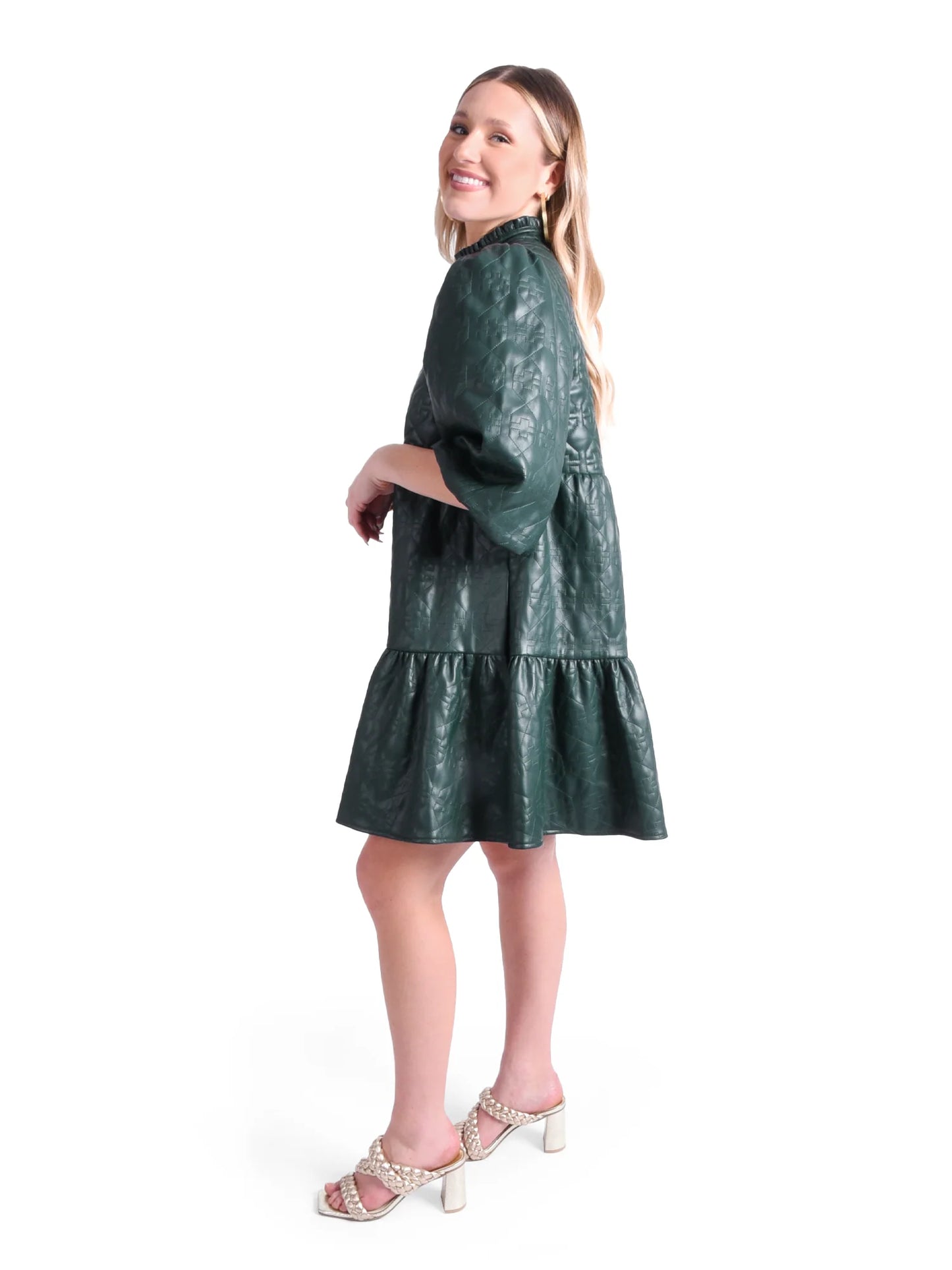 frankie dress scarab vegan leather