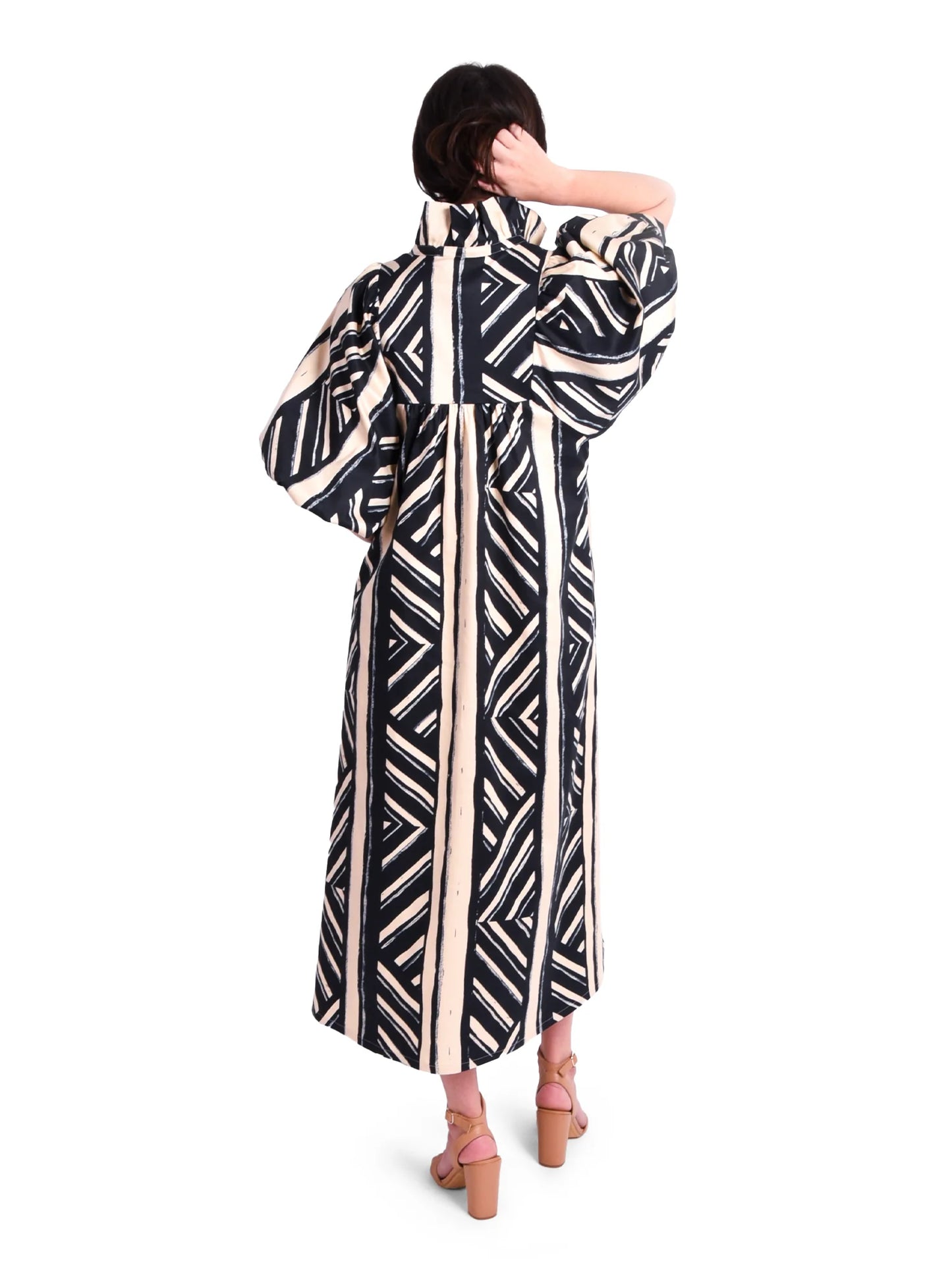stella midi dress plaid noir