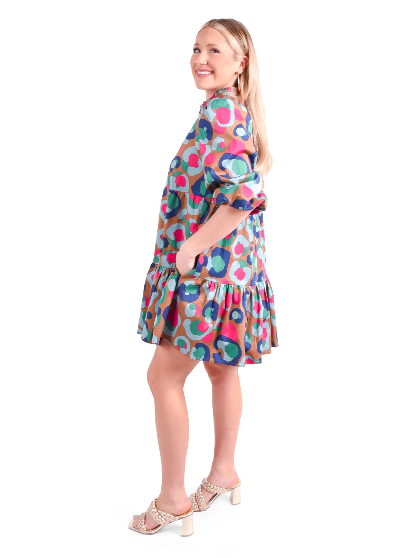 frankie dress meadowbrook spot cheetah