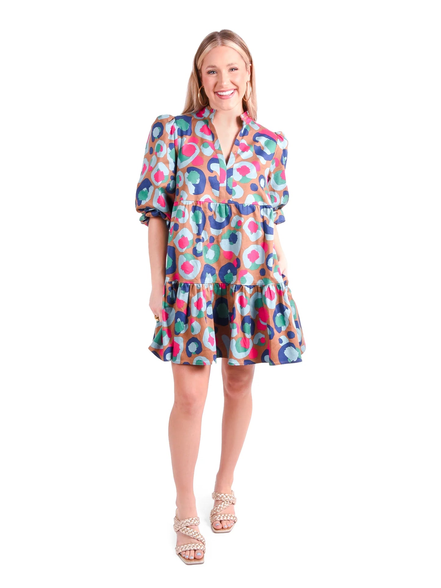 frankie dress meadowbrook spot cheetah