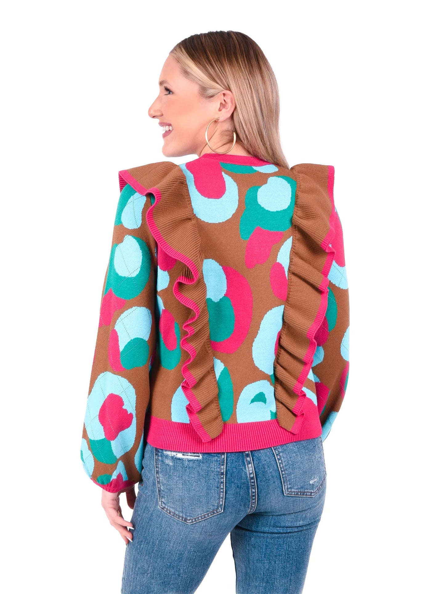 lillian sweater meadowbrook spot cheetah