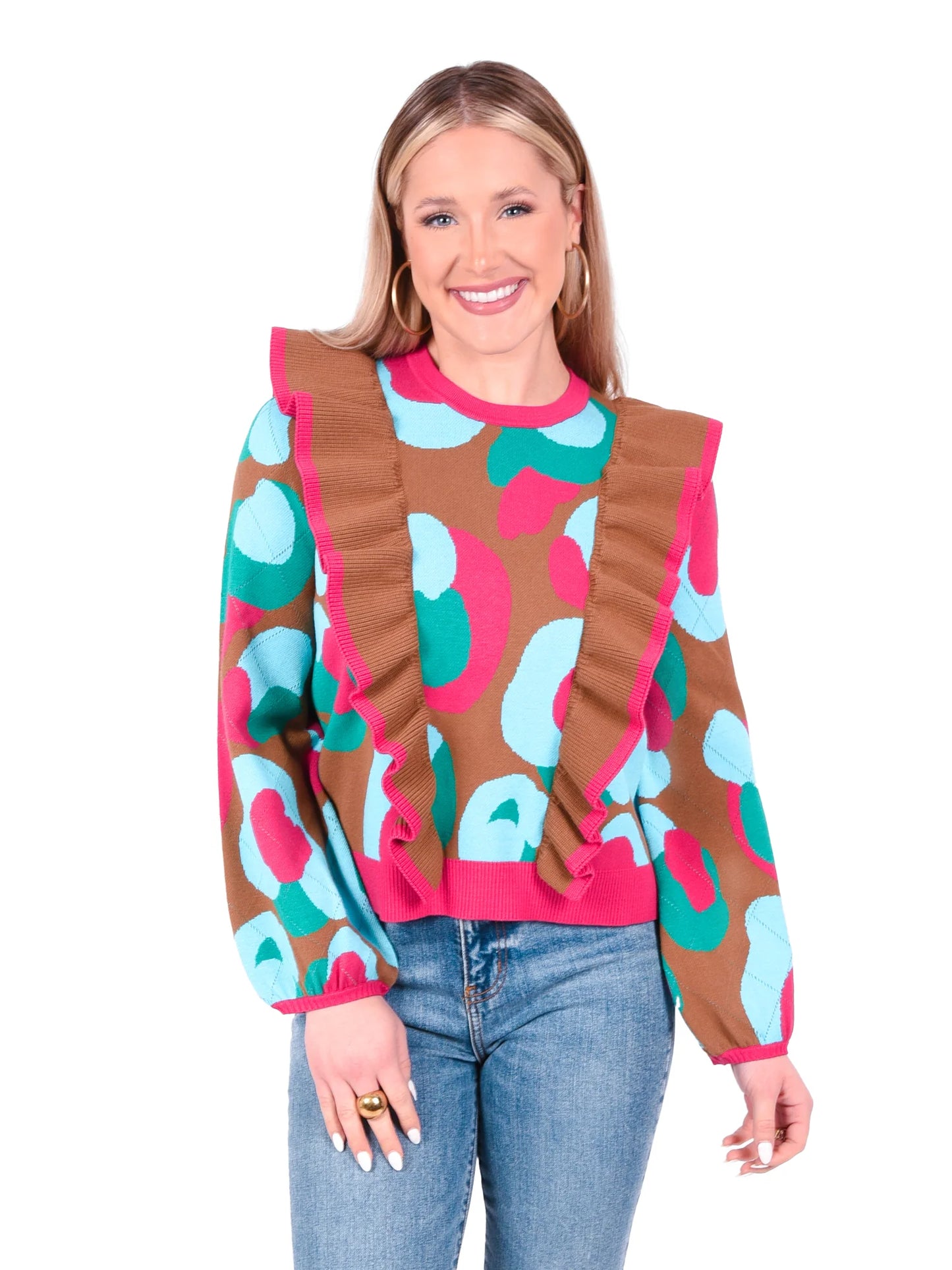 lillian sweater meadowbrook spot cheetah