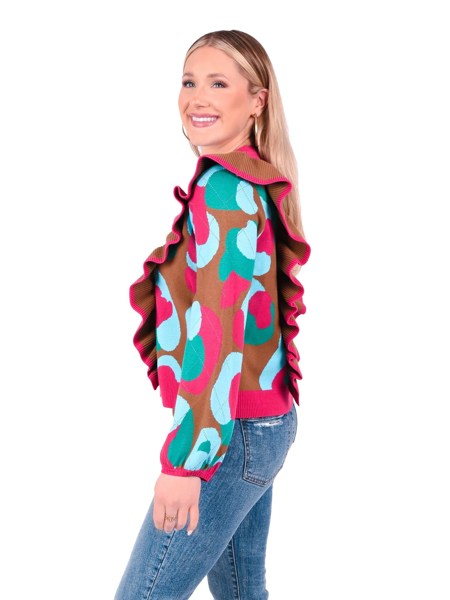 lillian sweater meadowbrook spot cheetah