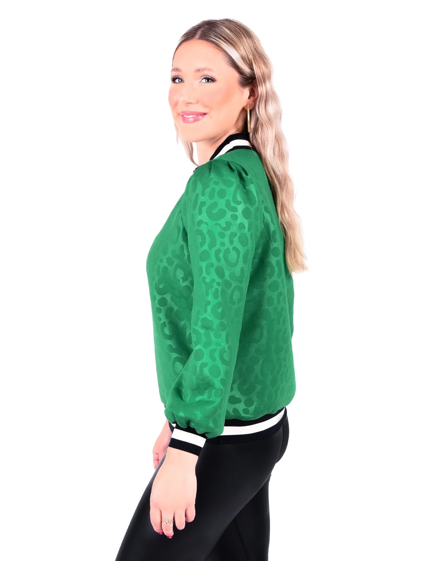 julia day pullover evergreen cheetah