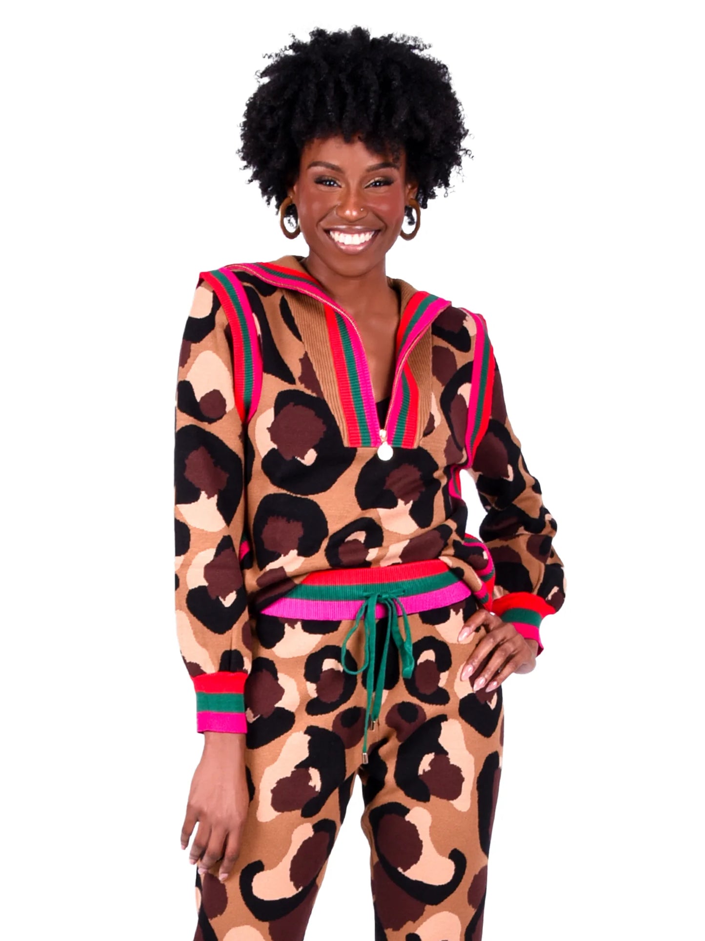 poppy pullover sweater cocoa spot cheetah
