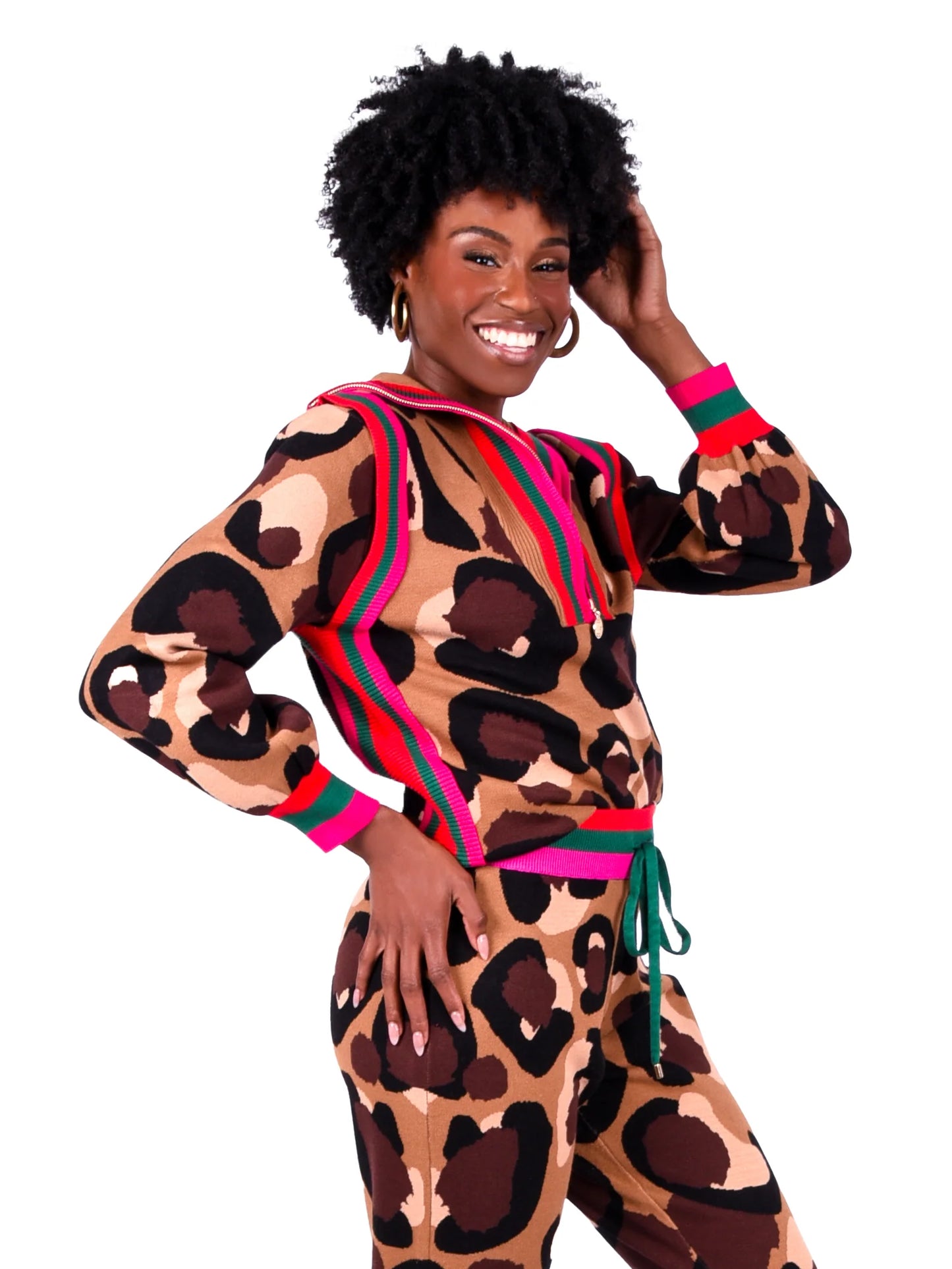 poppy pullover sweater cocoa spot cheetah