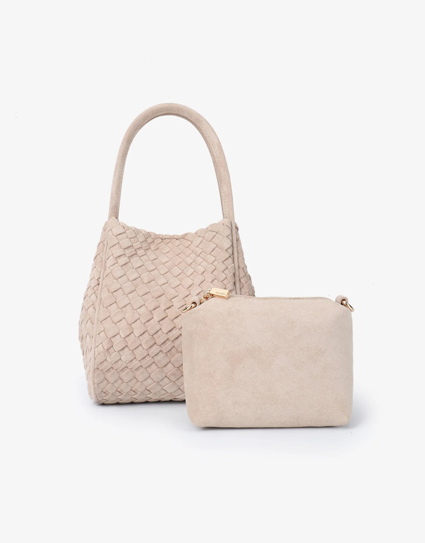 hollace mini tote woven faux suede foundation