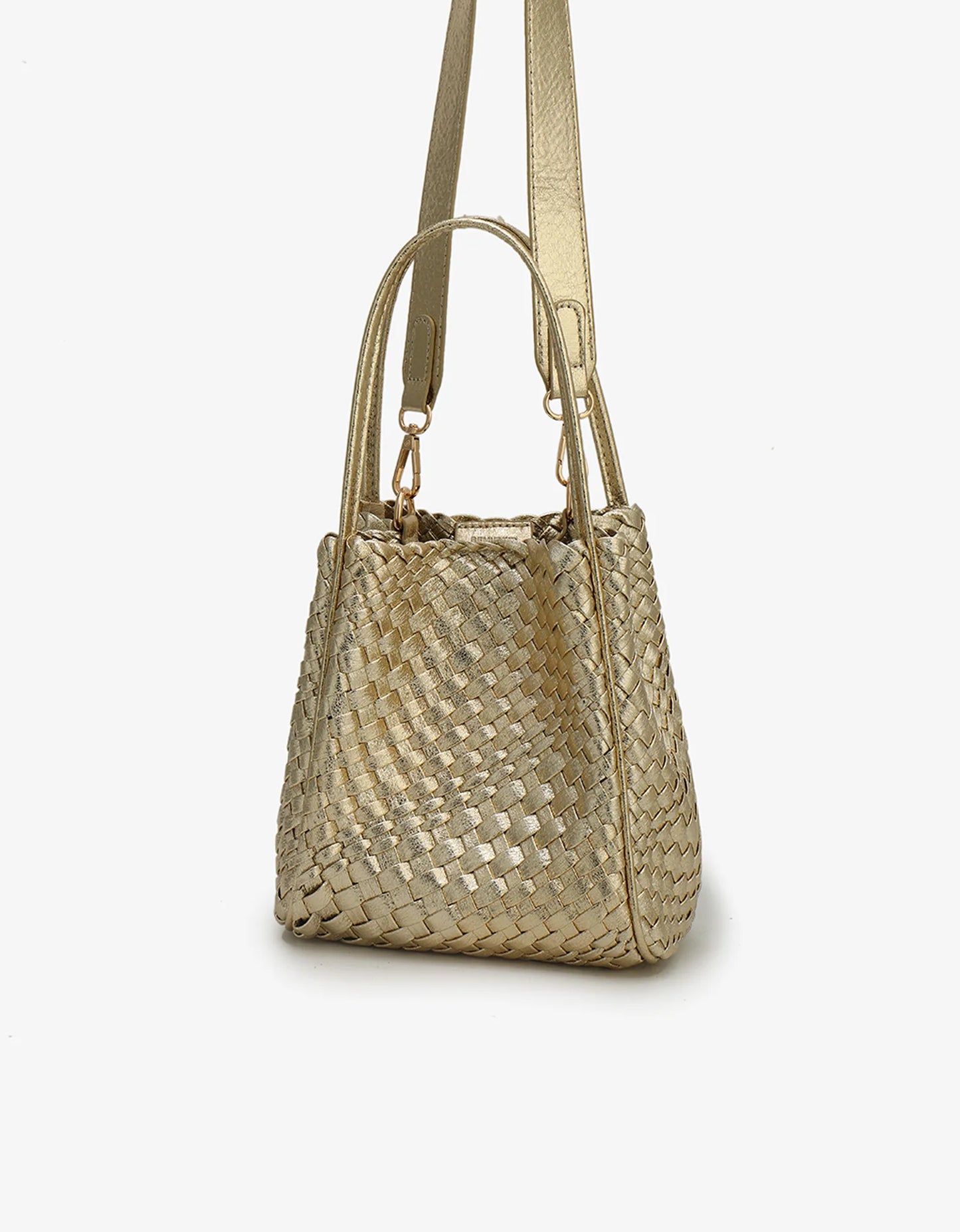 hollace mini tote woven hi shine platinum