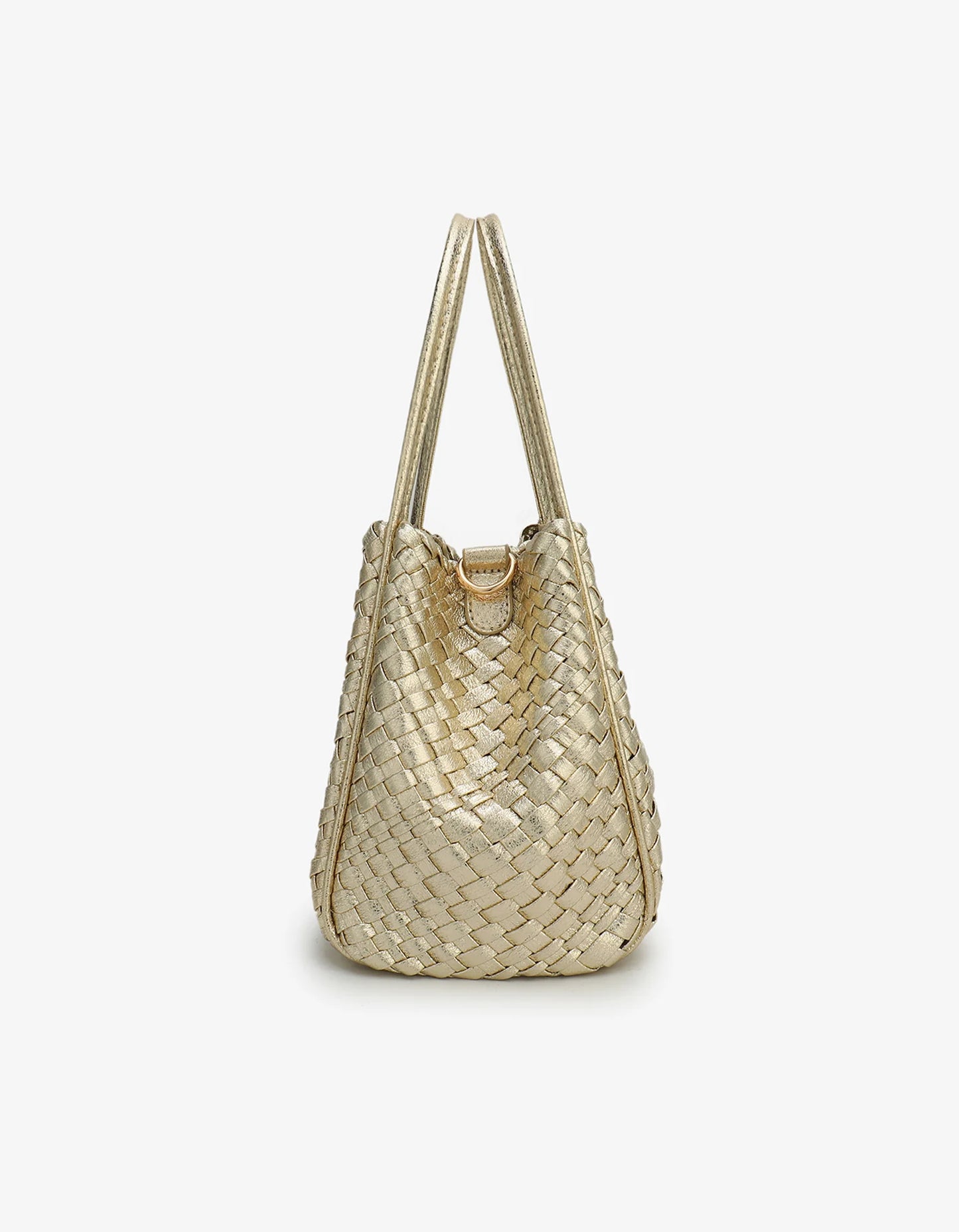 hollace mini tote woven hi shine platinum