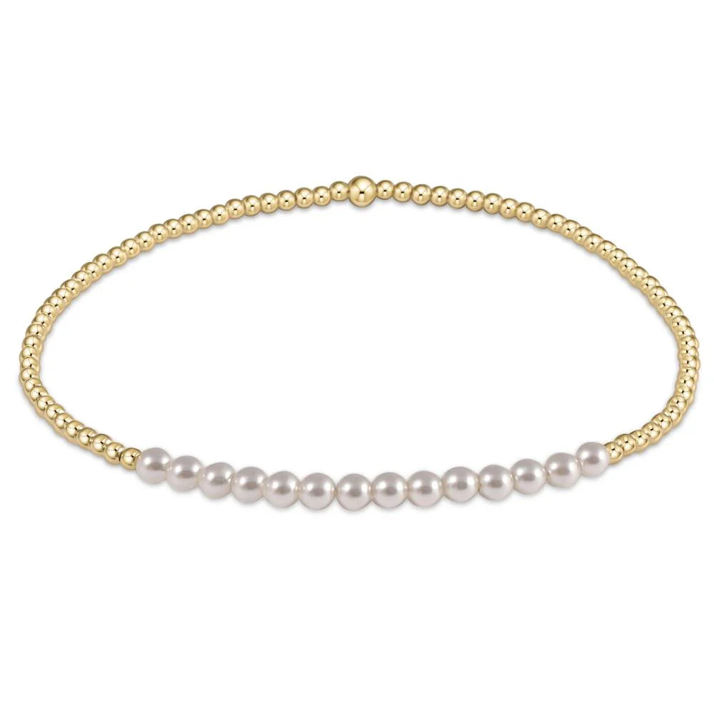 classic gold beaded bliss 3mm bead bracelet 6mm pearl