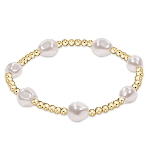 admire gold 3mm bead bracelet pearl