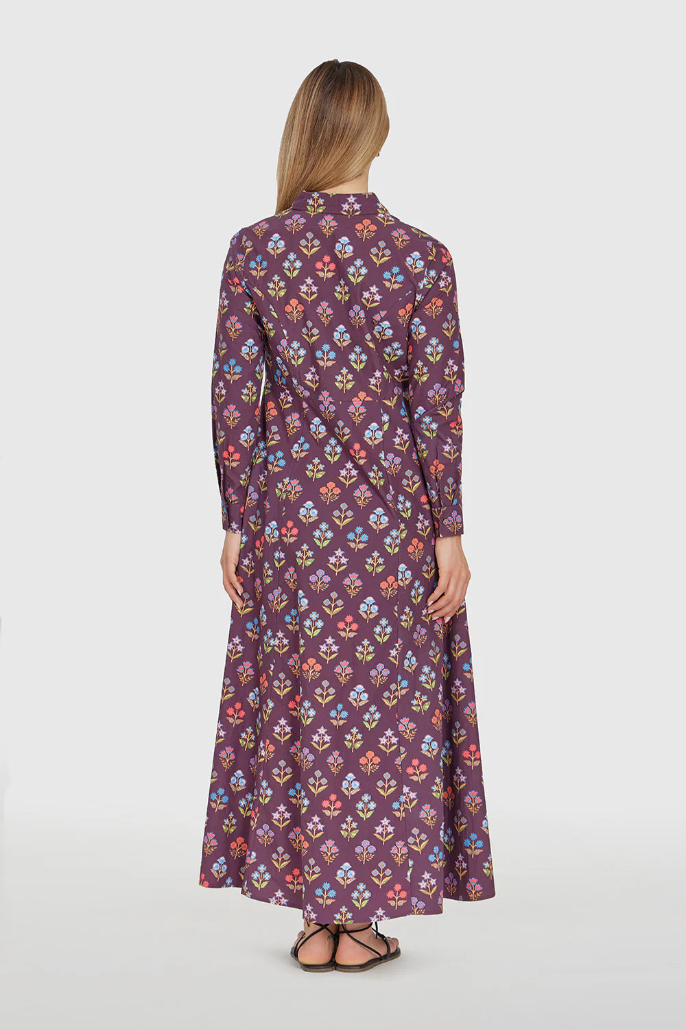 classic shirtdress in holiday flowers