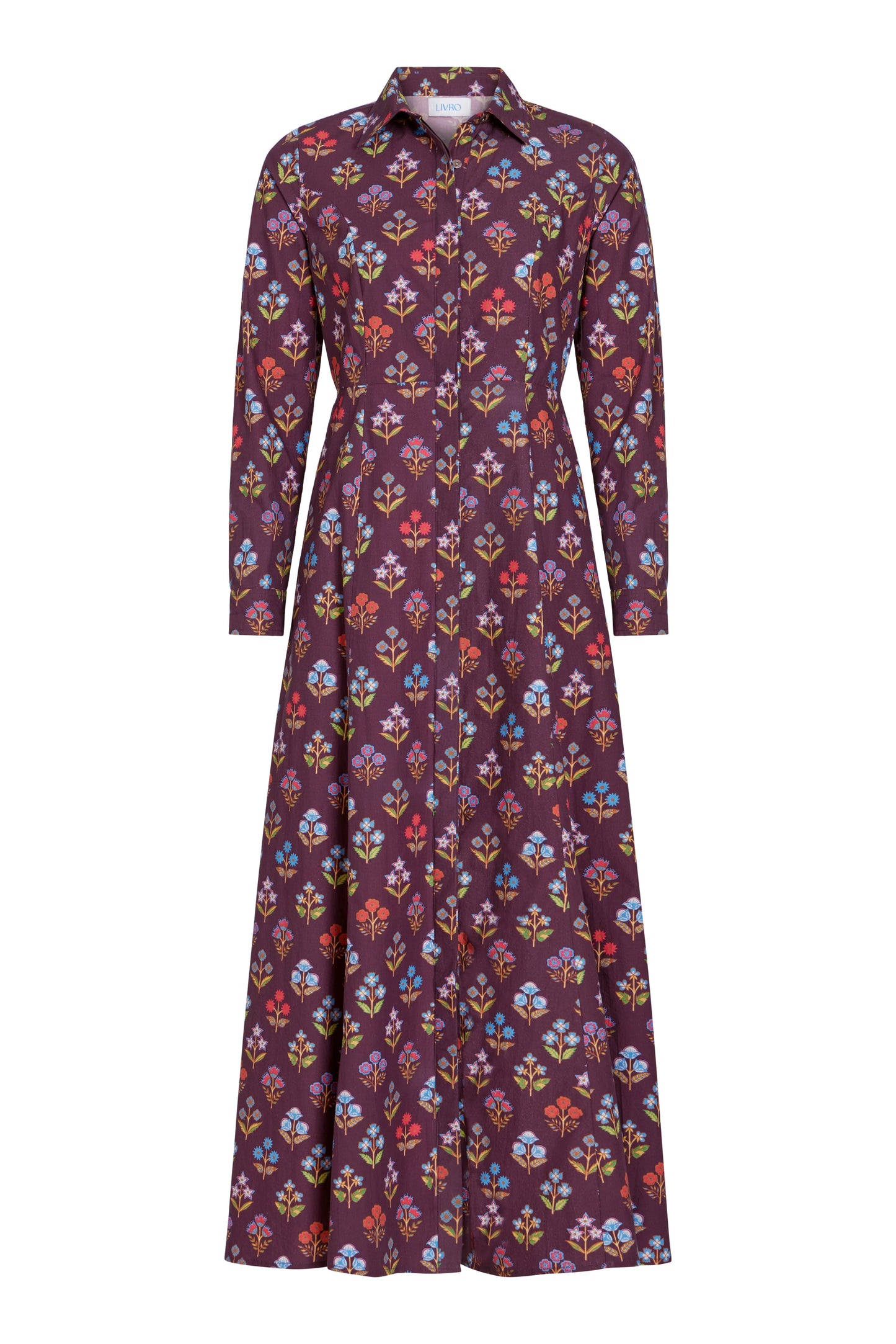 classic shirtdress in holiday flowers