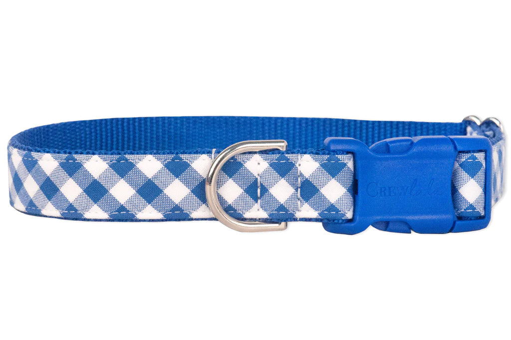 royal blue picnic plaid Bow tie Dog Collar