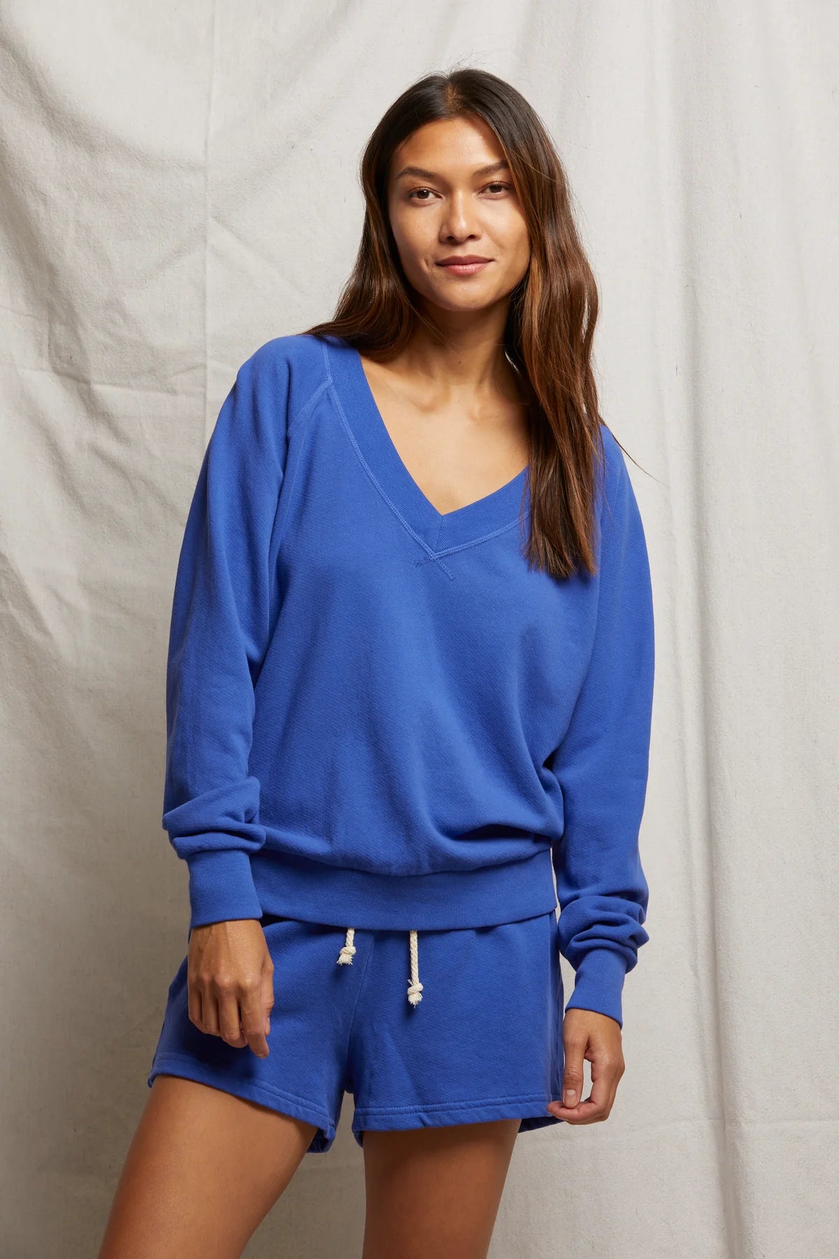 sinead vneck sweatshirt violet blue