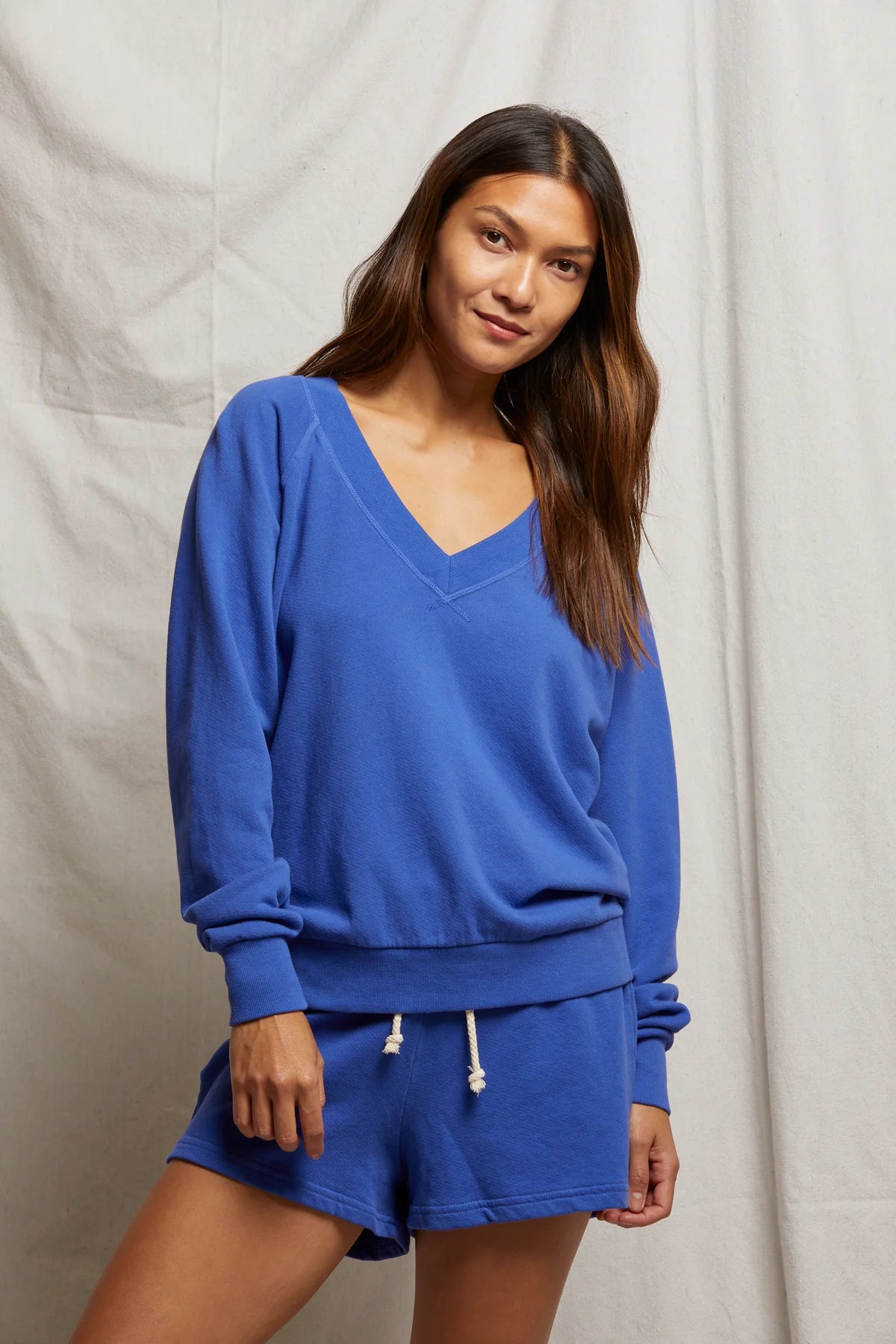 sinead vneck sweatshirt violet blue