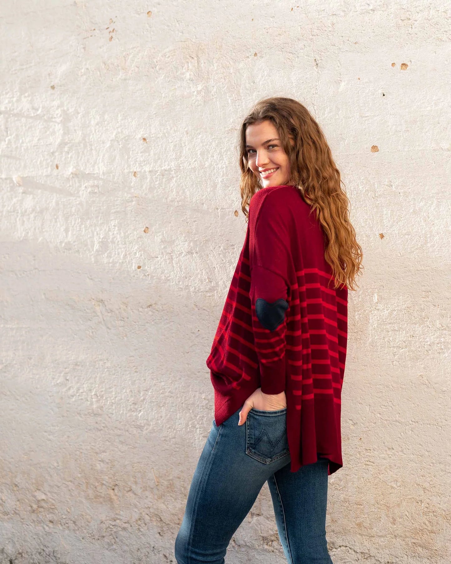 amour sweater with heart patches