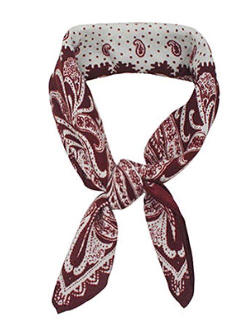paisley print scarf in burgundy