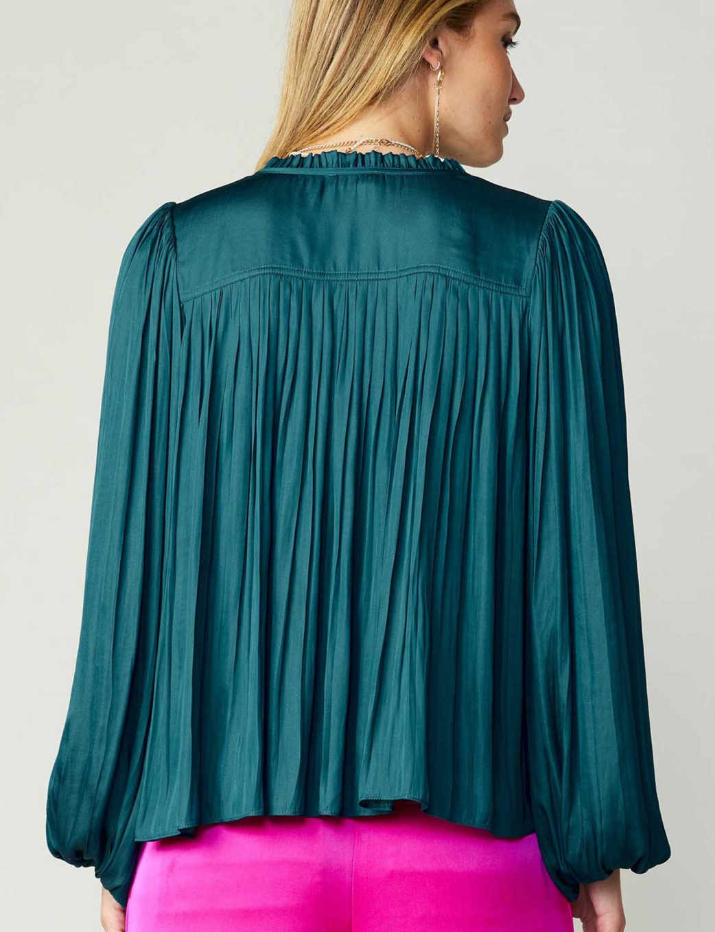 dark teal blouse