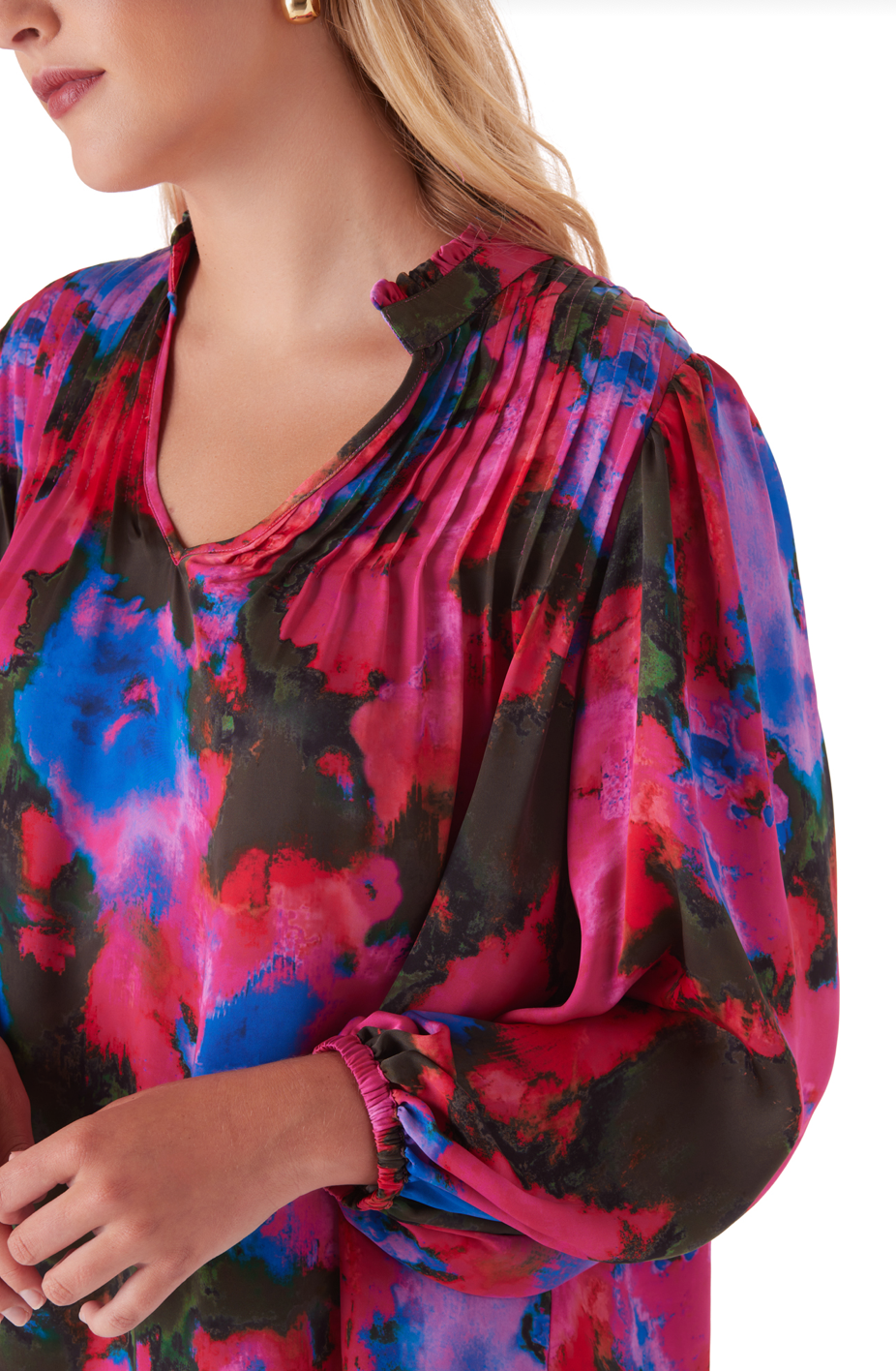 gabby blouse blurred floral