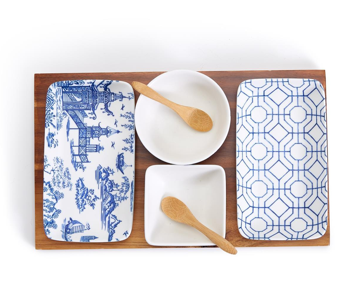 chinoiserie tidbits serving set