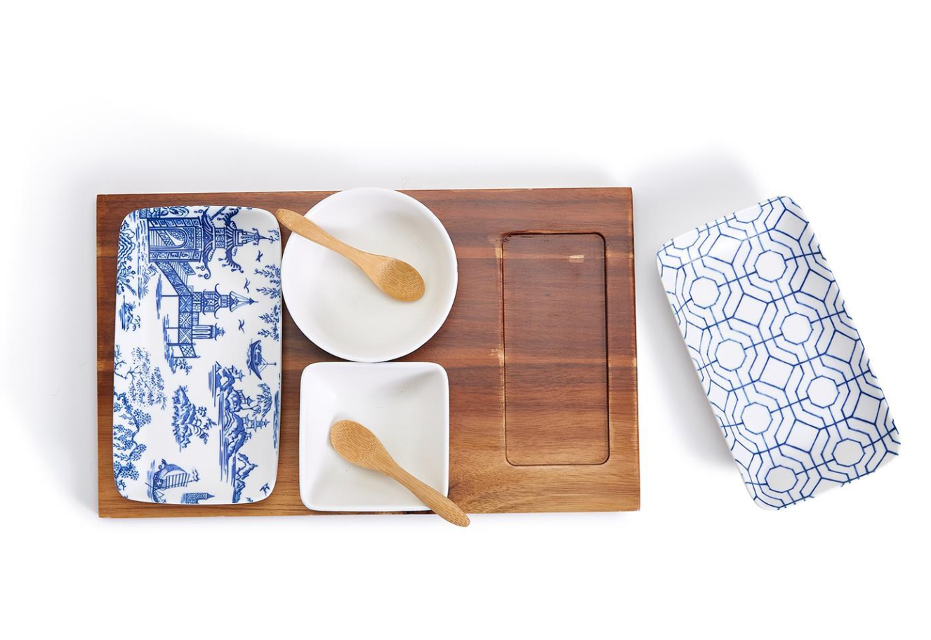 chinoiserie tidbits serving set